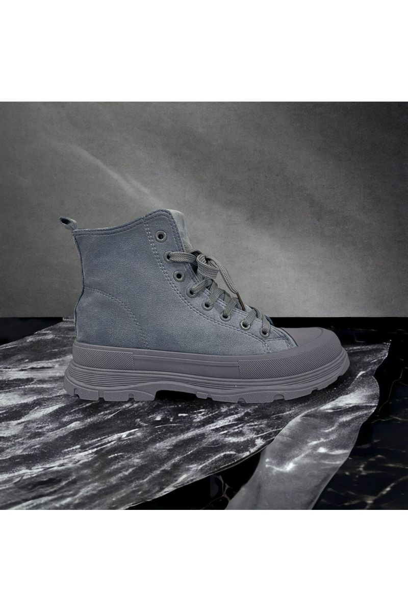 Bottine bleu en suédine inspi  - 3