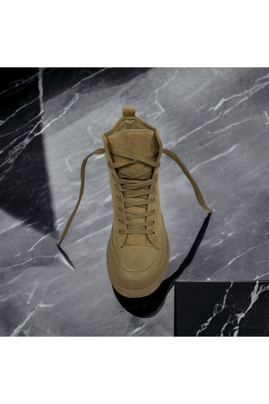 Taupe ankle boot in suede inspired - 2