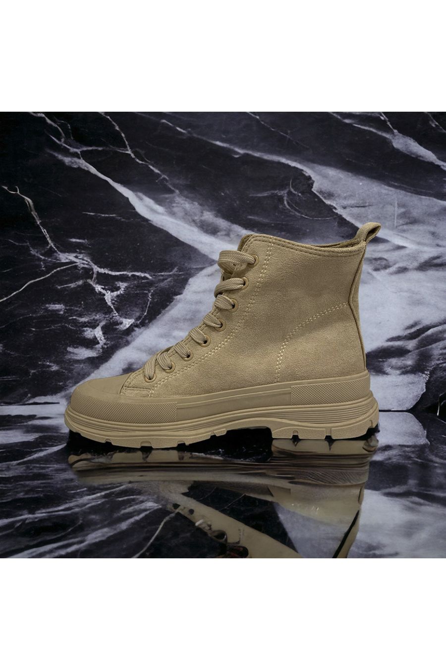 Beige suede ankle boot inspired by - 2