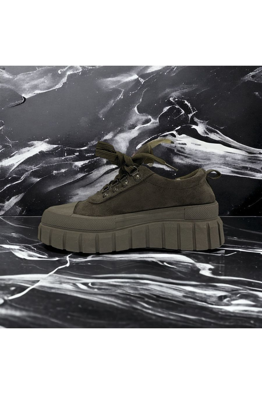 Chaussure kaki en suédine inspi  - 1