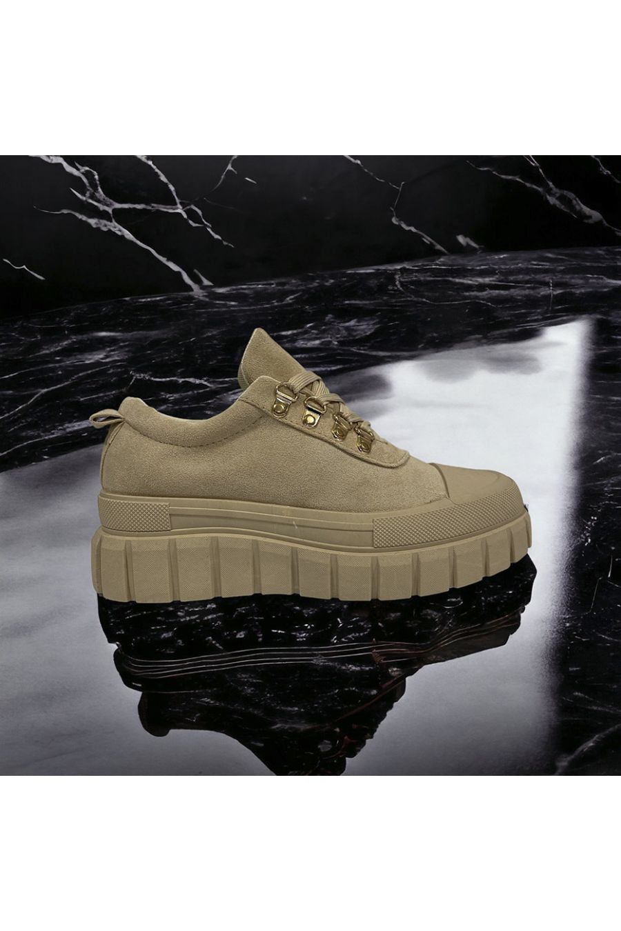 Beige suede shoe inspired by - 3