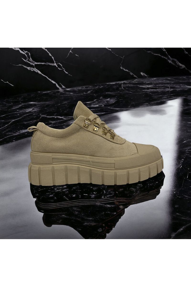 Chaussure beige en suédine inspi - 3