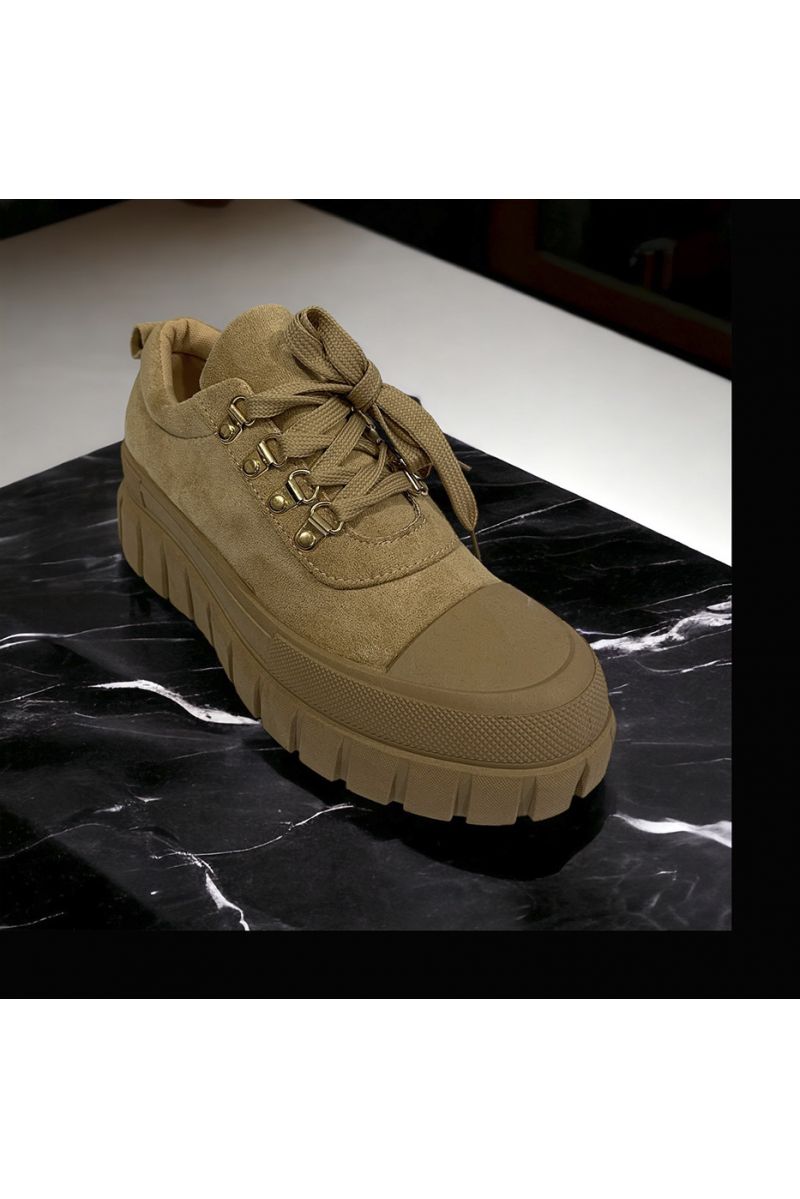 Chaussure taupe en suédine inspi - 1