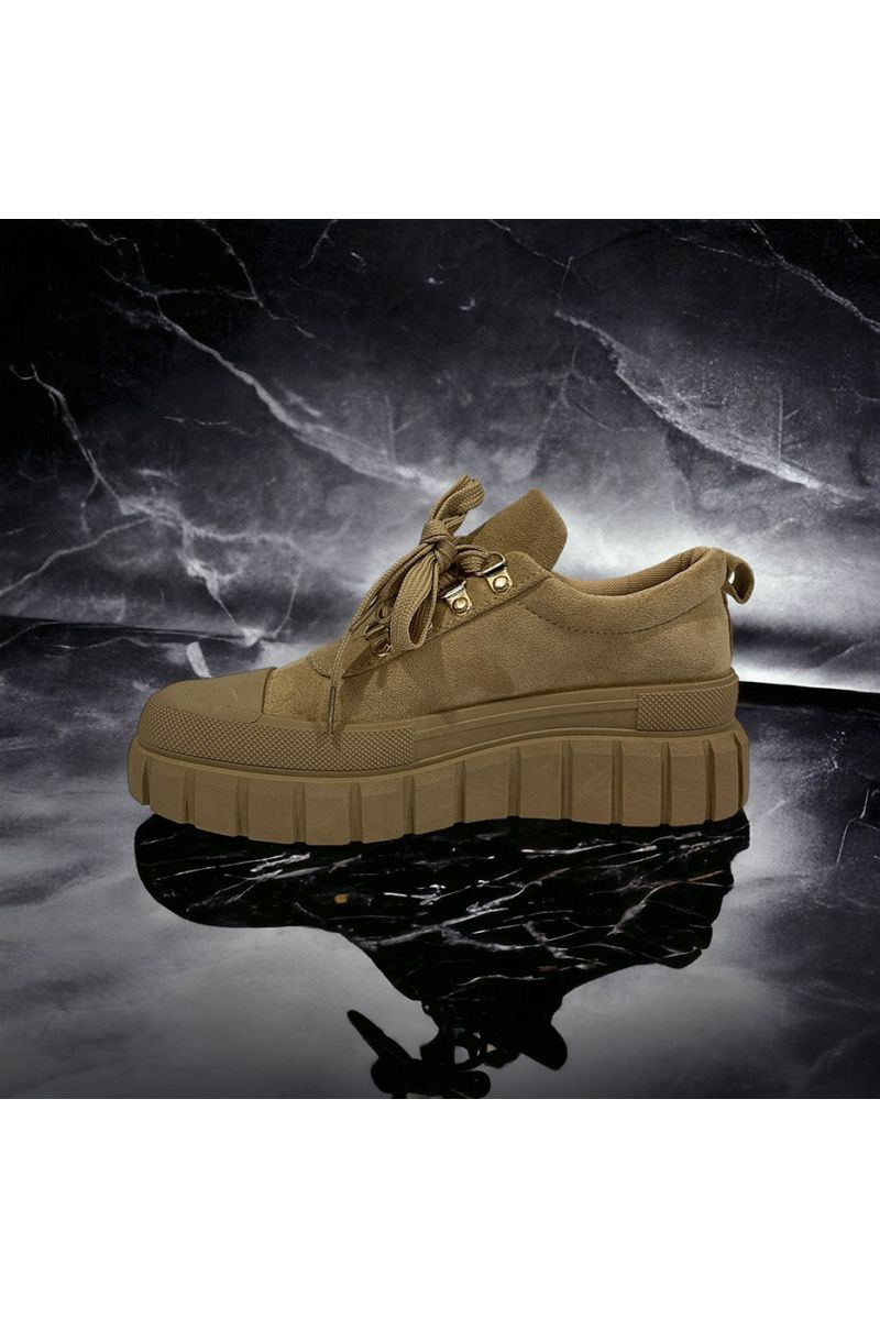 Chaussure taupe en suédine inspi - 2