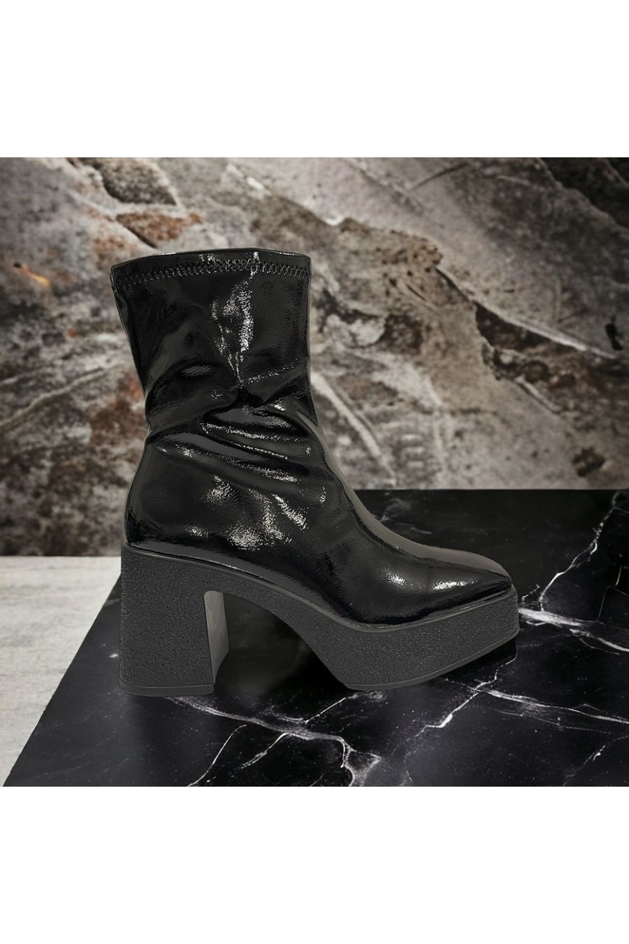 Patent black ankle boot - 3