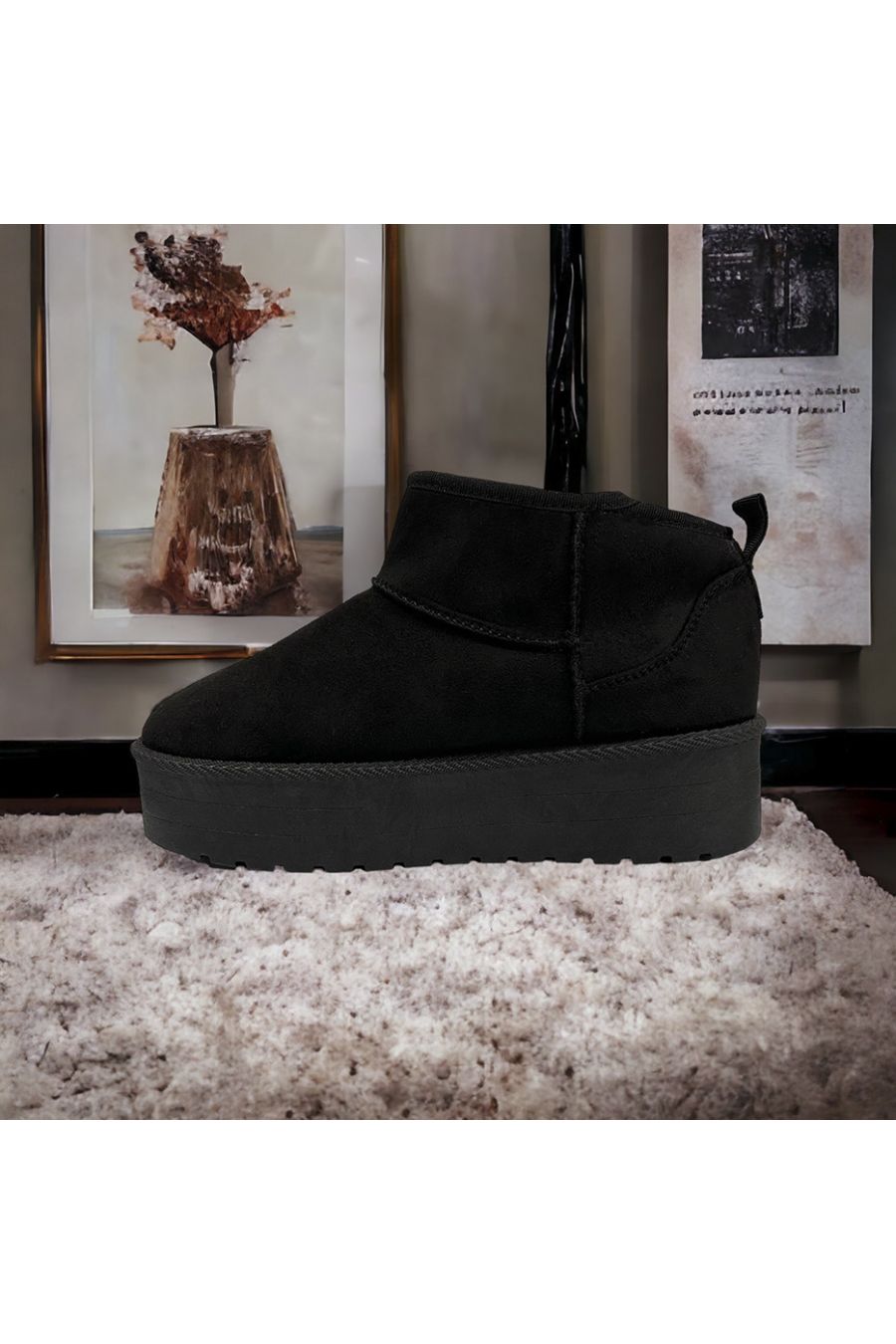 Black suede lined shoe - 1