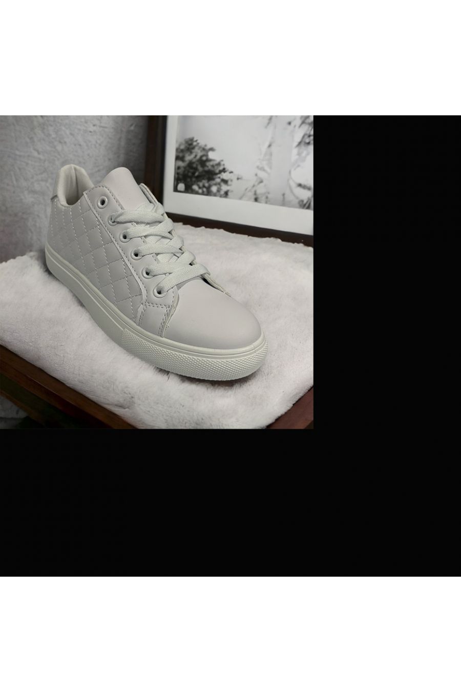 White quilted basket - 2