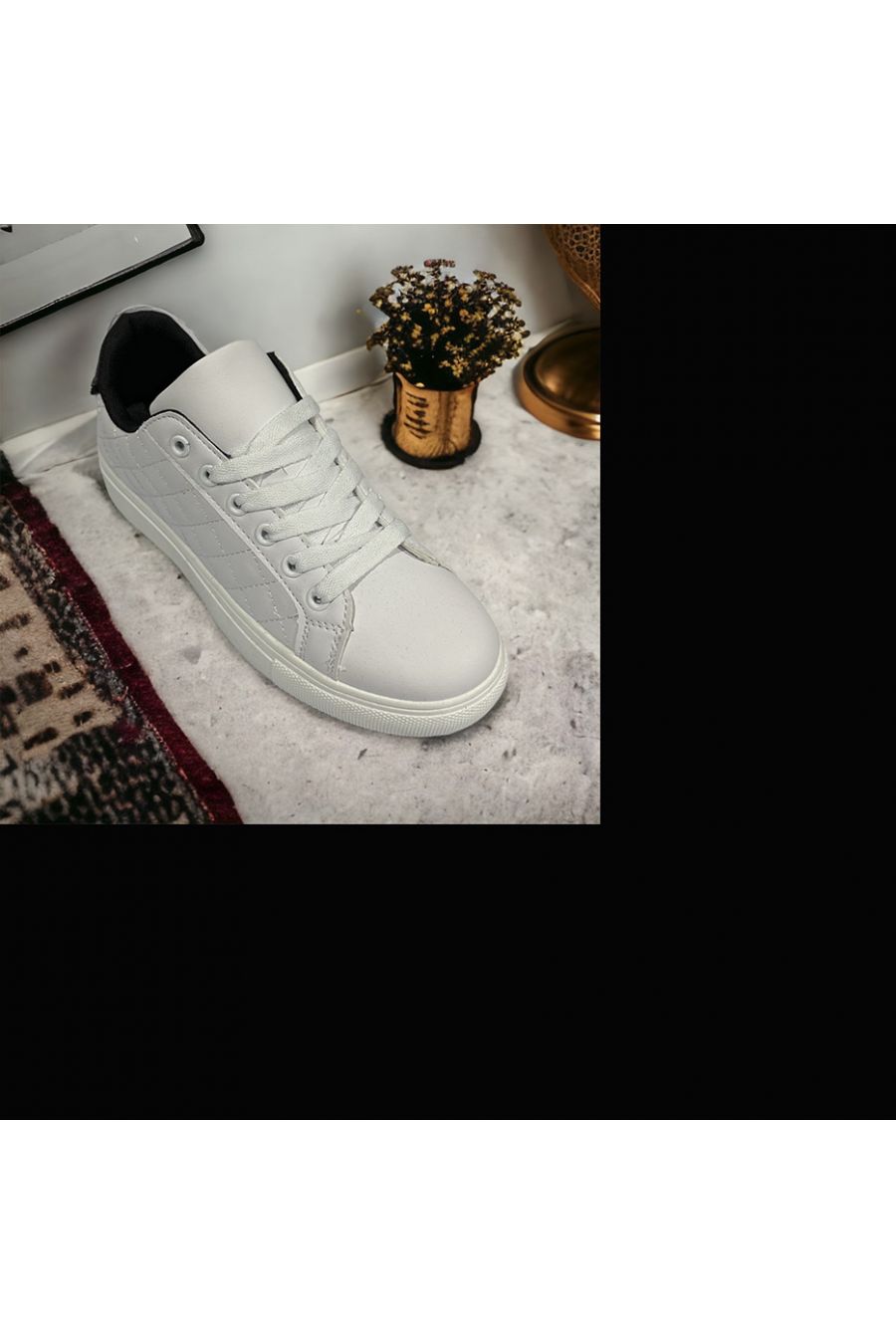 Basket matelassé blanc et noir - 2