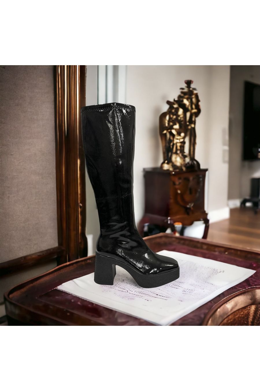 Patent black boot - 3