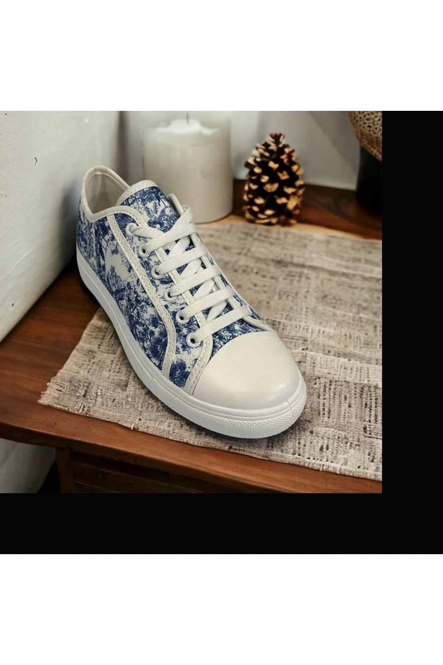 Blauwe mand met geïnspireerd patroon - 2