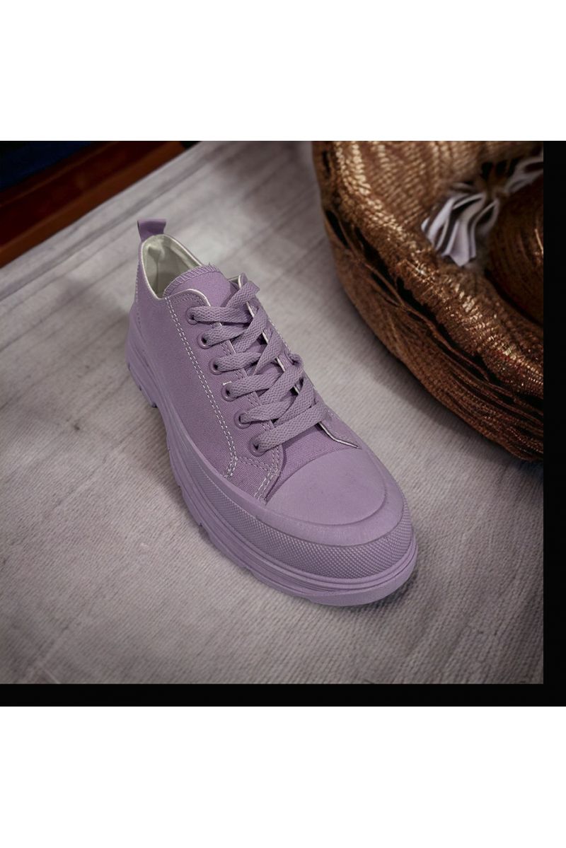 Paarse canvas schoen - 2