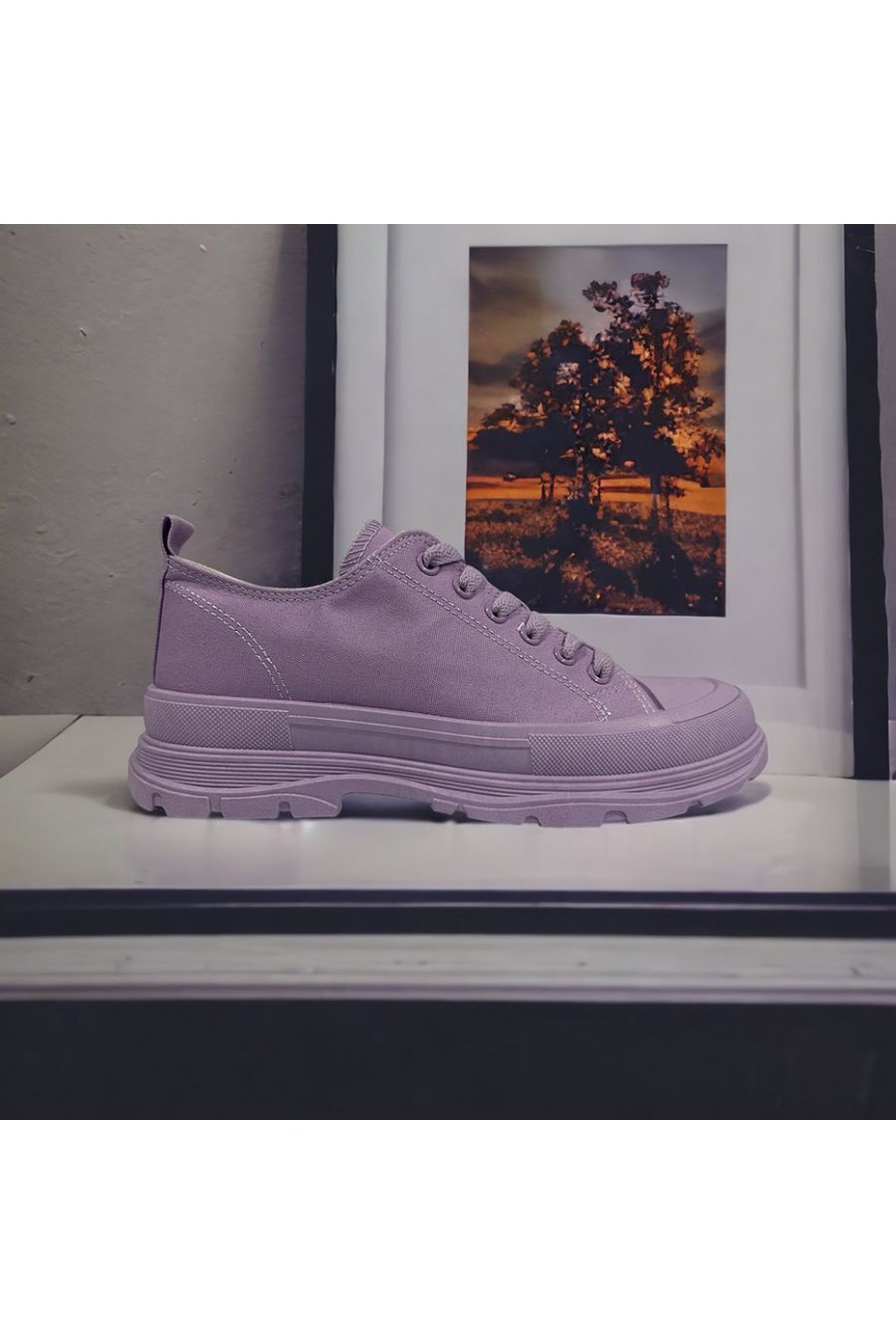 Paarse canvas schoen - 3
