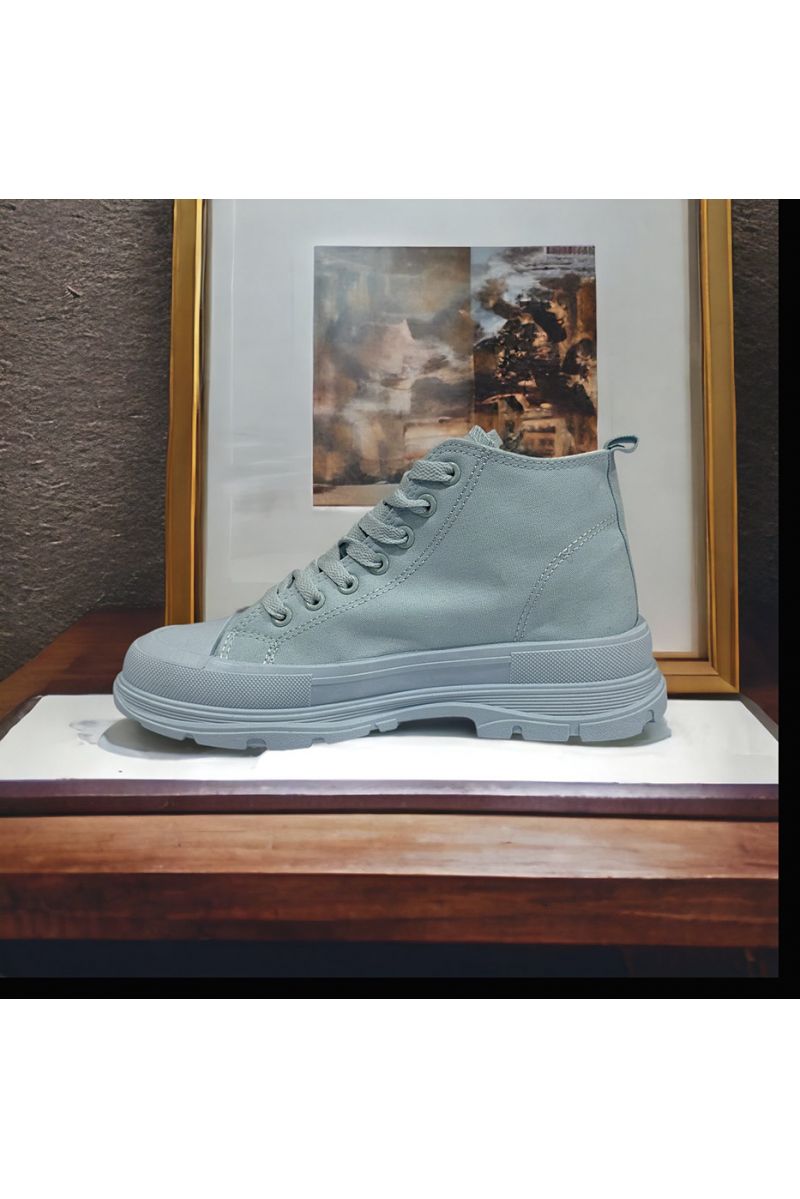 Hoge schoen van blauw canvas - 1