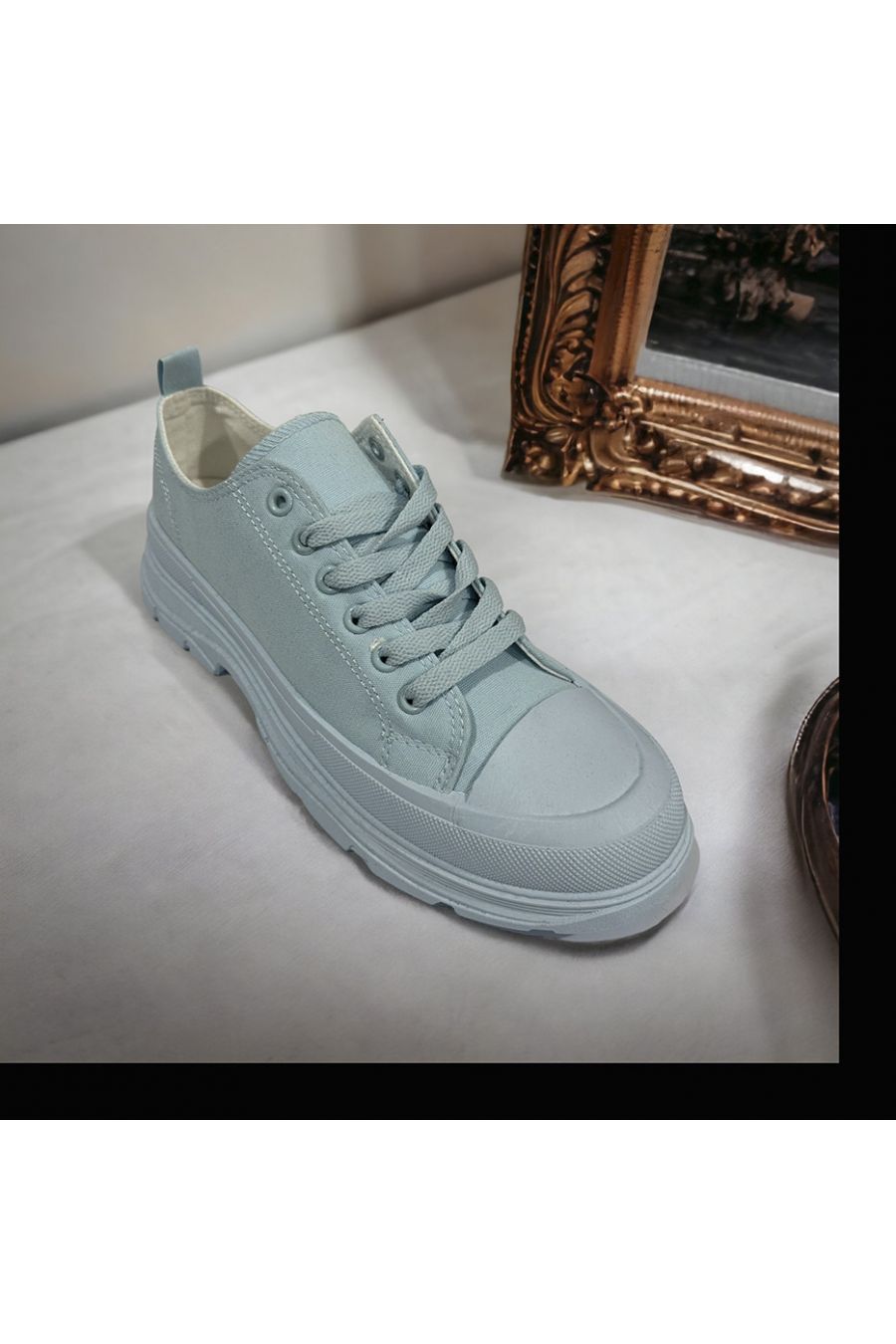 Blauwe canvas schoen - 2
