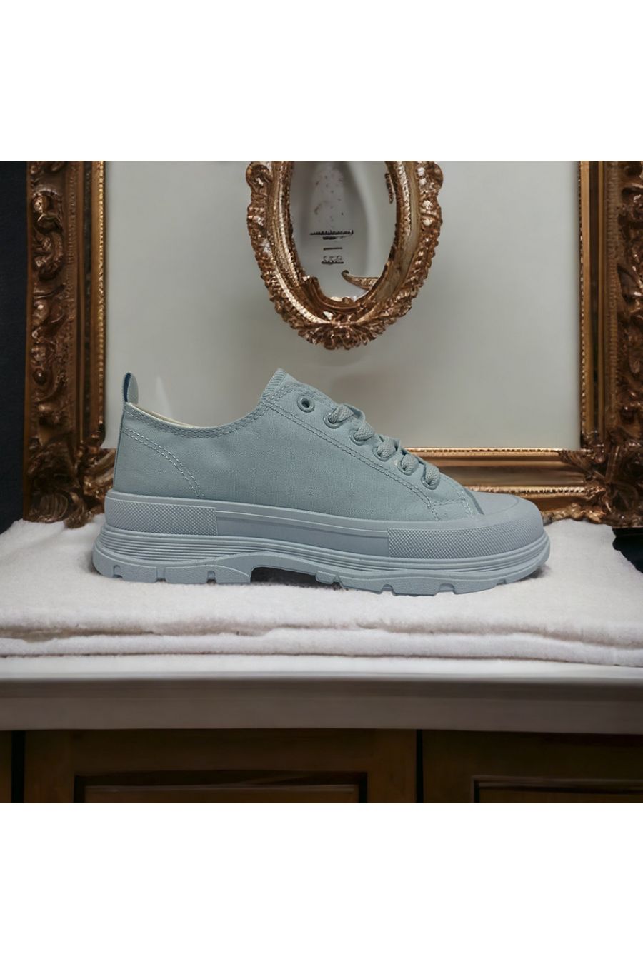 Blauwe canvas schoen - 3