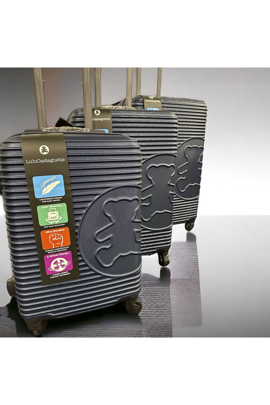 Set de 3 valises LULU CASTAGNETTE marine Leger, solide, design, rigide, très class, durable en ABS  - 3