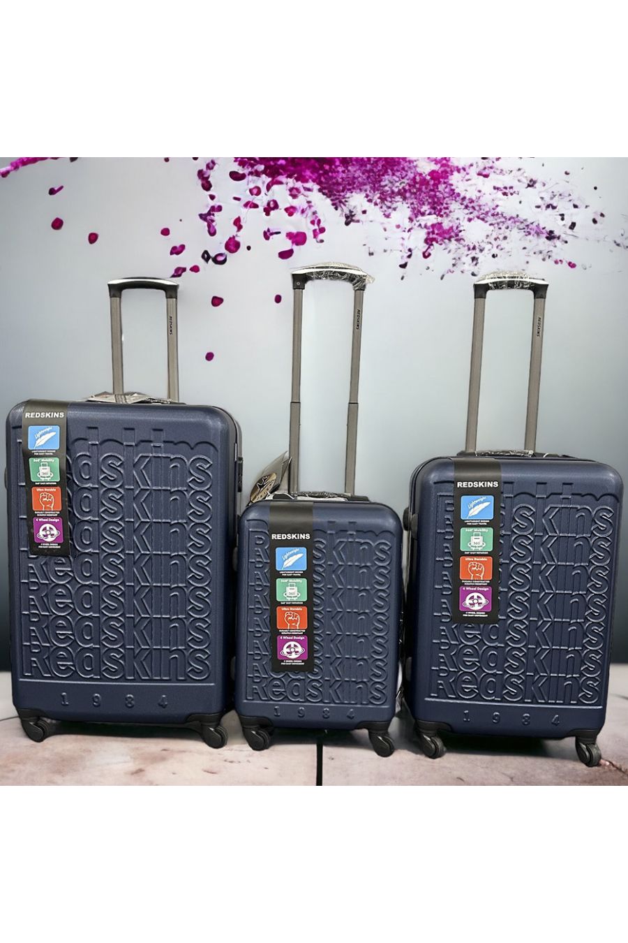 Set of 3 REDSKINS marine suitcases Leger, solid, design, rigid, very classy, durable in ABS - 3
