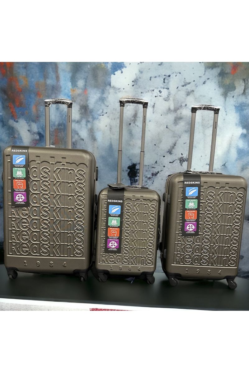 Set of 3 suitcases REDSKINS khaki Leger, solid, design, rigid, very classy, durable in ABS - 3 Set of 3 suitcases REDSKINS khaki Leger, solid, design, rigid, very classy, durable in ABS - 3
