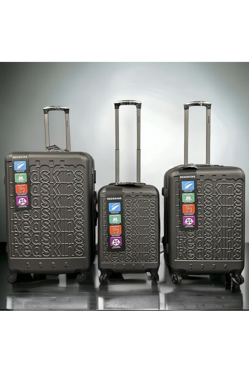 Set of 3 dark gray REDSKINS suitcases Leger, solid, design, rigid, very classy, durable in ABS - 3 Set of 3 dark gray REDSKINS suitcases Leger, solid, design, rigid, very classy, durable in ABS - 3