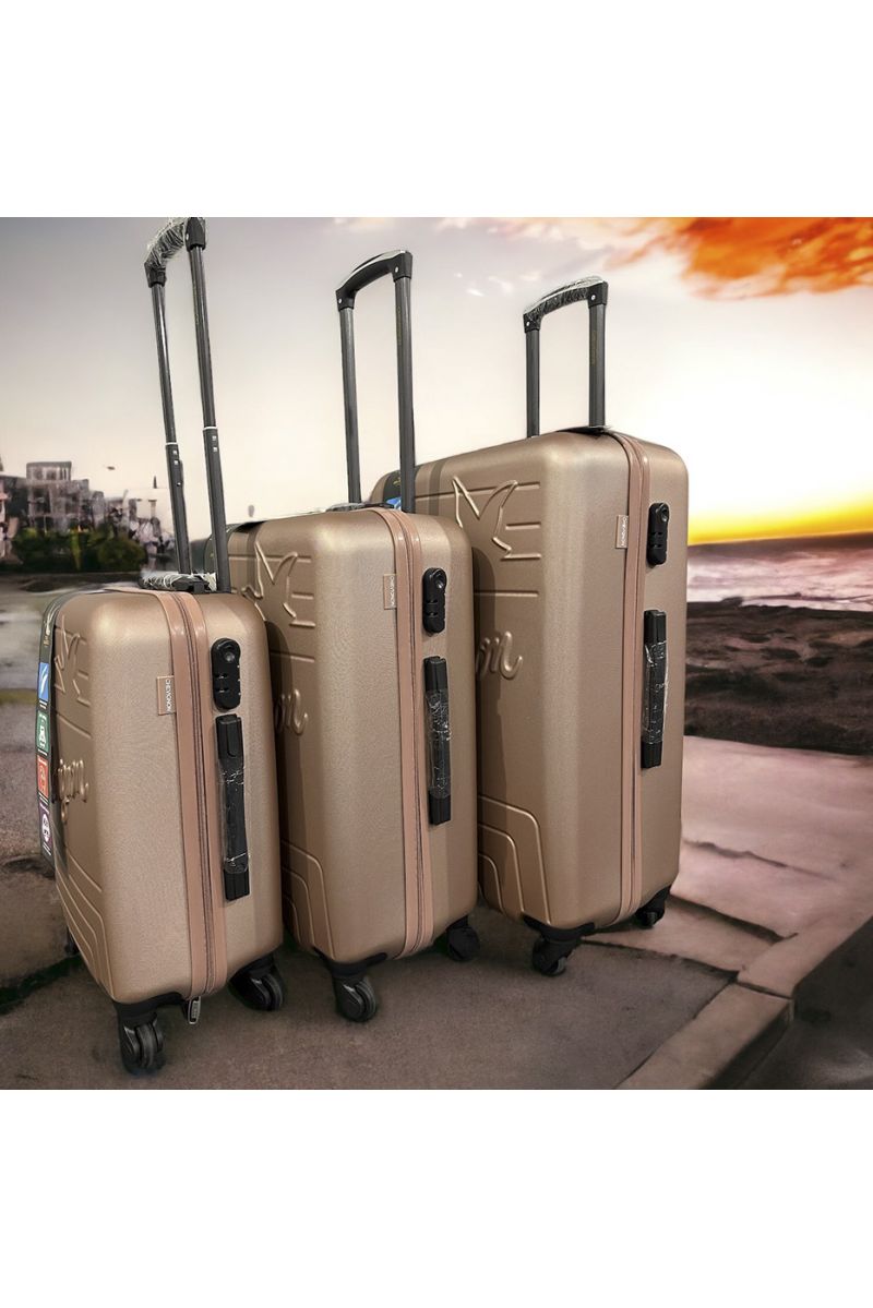 Set of 3 suitcases CHEVIGNON rose gold Leger, solid, design, rigid, very classy, durable in ABS - 2 Set of 3 suitcases CHEVIGNON rose gold Leger, solid, design, rigid, very classy, durable in ABS - 2