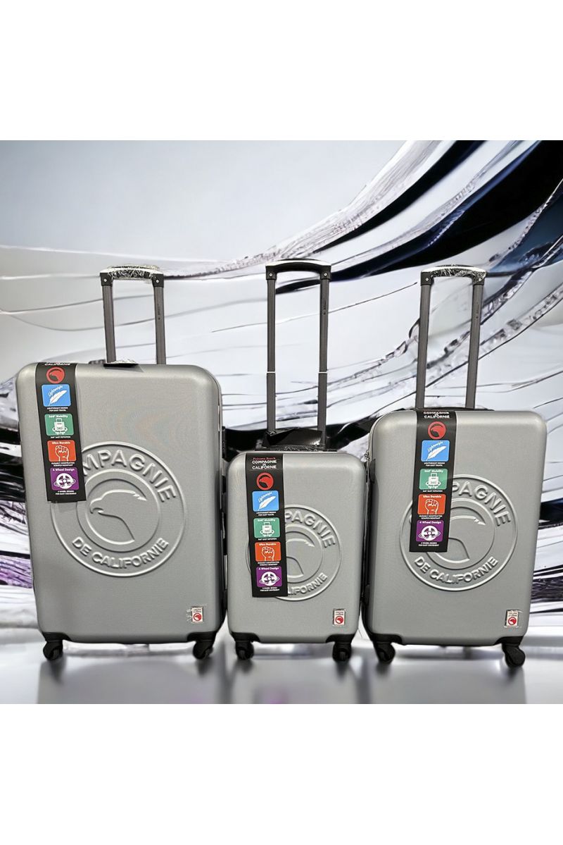 Set of 3 suitcases COMPAGNIE DE CALIFORNIE light gray Light, solid, design, rigid, very classy, durable in ABS - 3 Set of 3 suitcases COMPAGNIE DE CALIFORNIE light gray Light, solid, design, rigid, very classy, durable in ABS - 3
