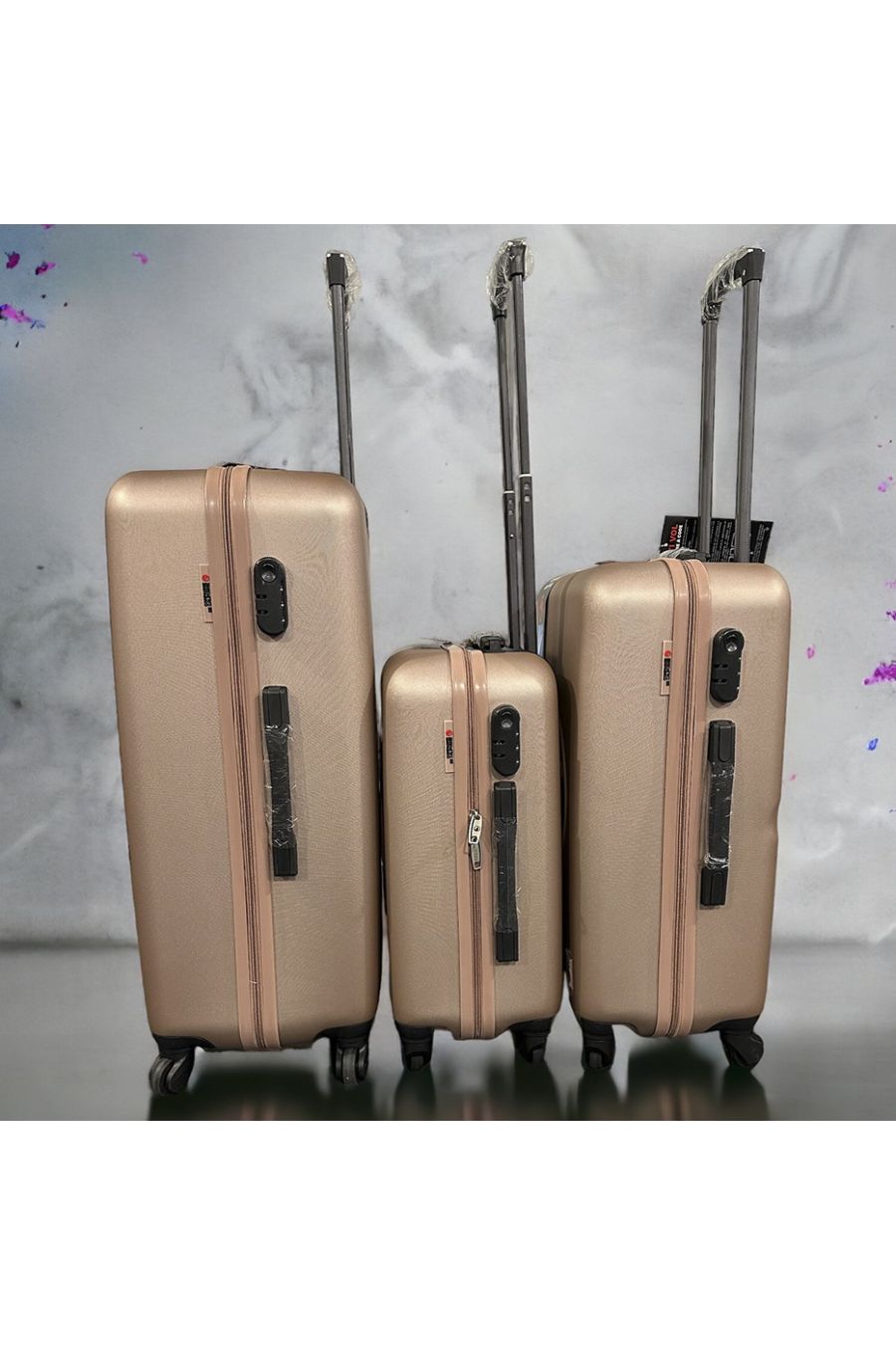 Set of 3 suitcases COMPAGNIE DE CALIFORNIE rose gold Light, solid, design, rigid, very classy, durable in ABS - 1
