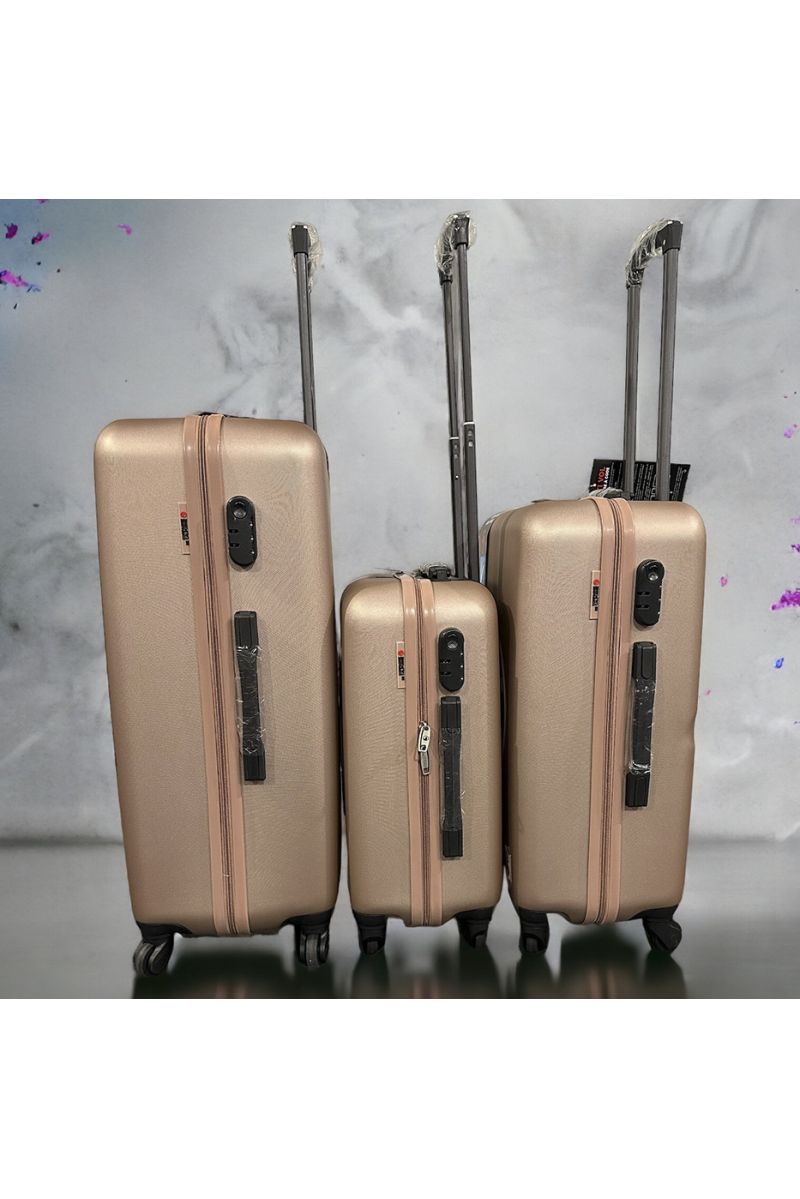 Set of 3 suitcases COMPAGNIE DE CALIFORNIE rose gold Light, solid, design, rigid, very classy, durable in ABS - 1 Set of 3 suitcases COMPAGNIE DE CALIFORNIE rose gold Light, solid, design, rigid, very classy, durable in ABS - 1