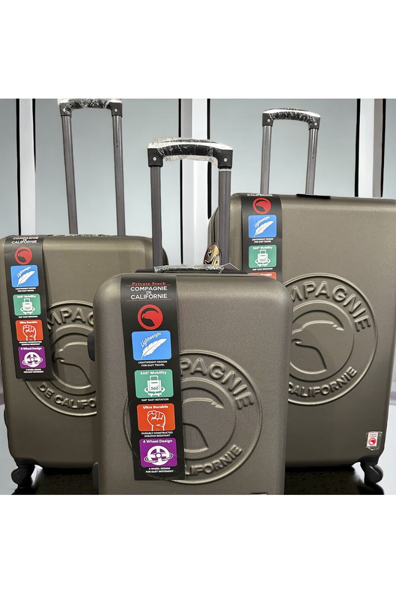 Set of 3 COMPAGNIE DE CALIFORNIE khaki suitcases Light, solid, design, rigid, very classy, durable in ABS - 4 Set of 3 COMPAGNIE DE CALIFORNIE khaki suitcases Light, solid, design, rigid, very classy, durable in ABS - 4