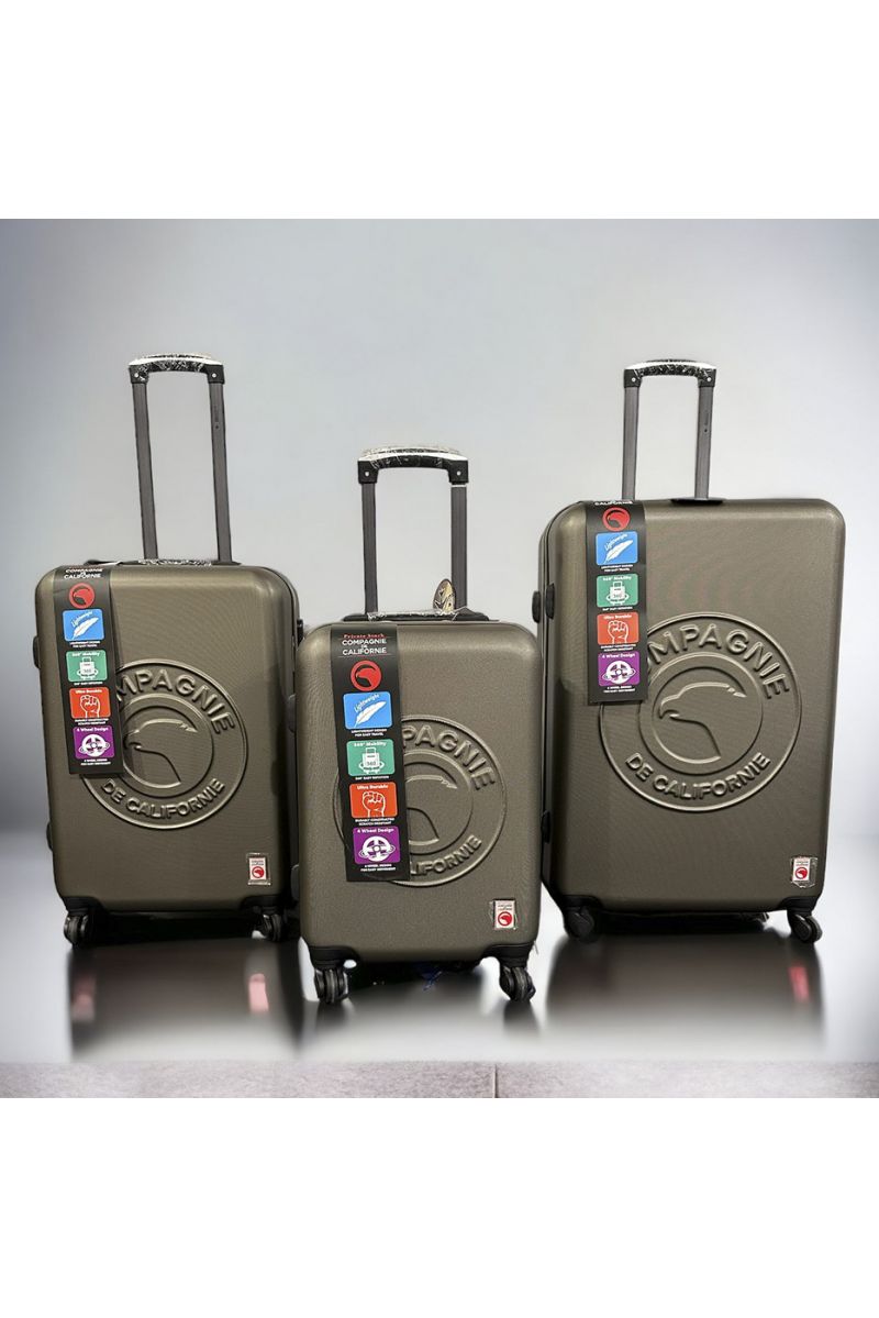 Set of 3 COMPAGNIE DE CALIFORNIE khaki suitcases Light, solid, design, rigid, very classy, durable in ABS - 5 Set of 3 COMPAGNIE DE CALIFORNIE khaki suitcases Light, solid, design, rigid, very classy, durable in ABS - 5