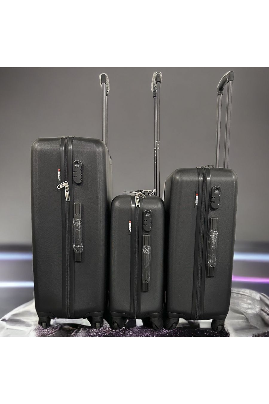 Set van 3 COMPAGNIE DE CALIFORNIE zwarte koffers Licht, stevig, design, stijf, zeer stijlvol, duurzaam in ABS - 1