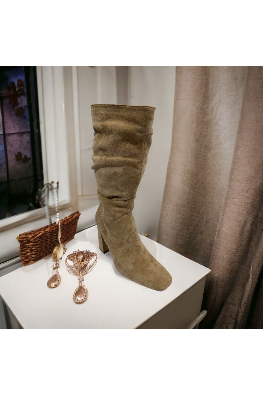 Beige suedette boot - 2