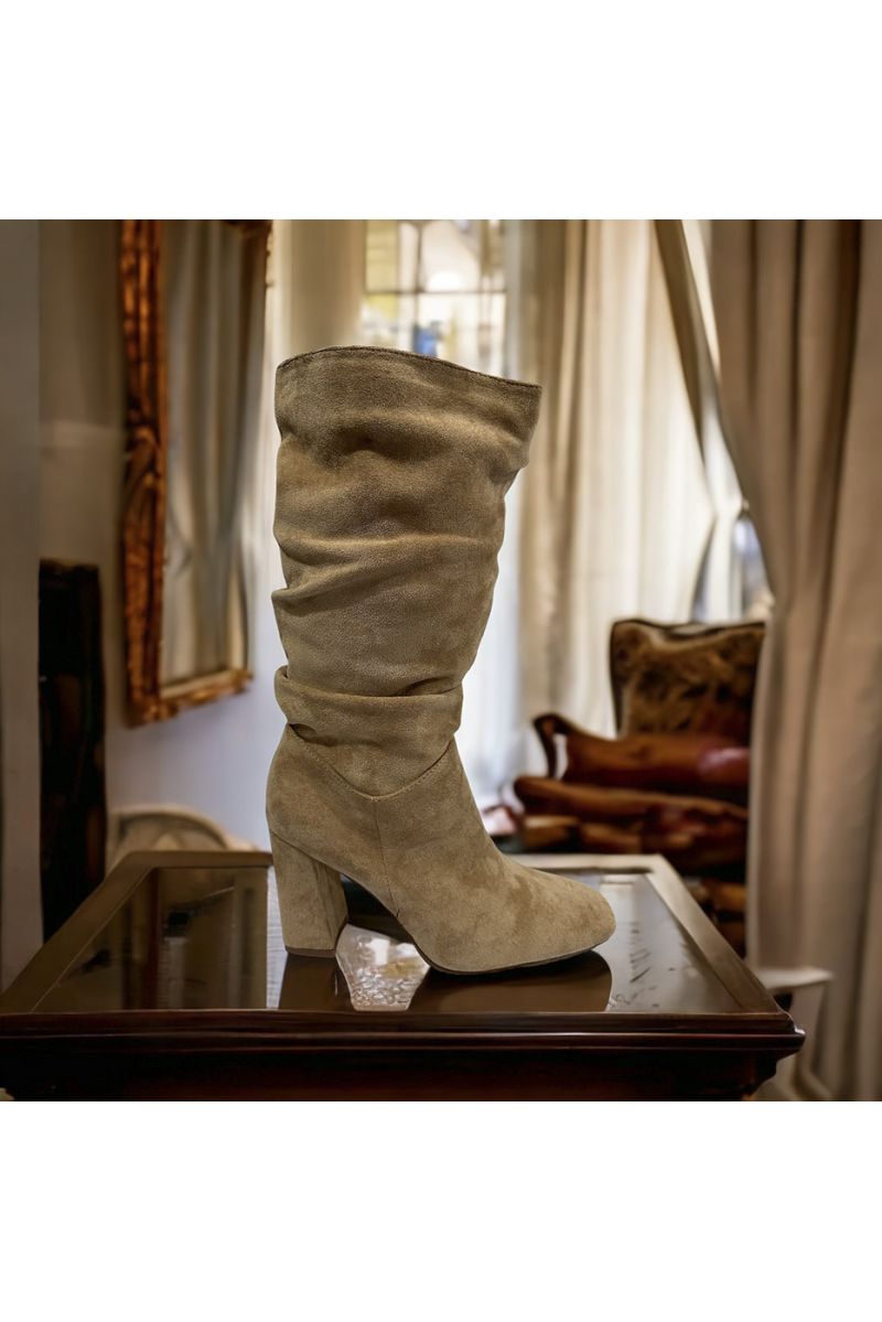 Beige suedette boot - 3
