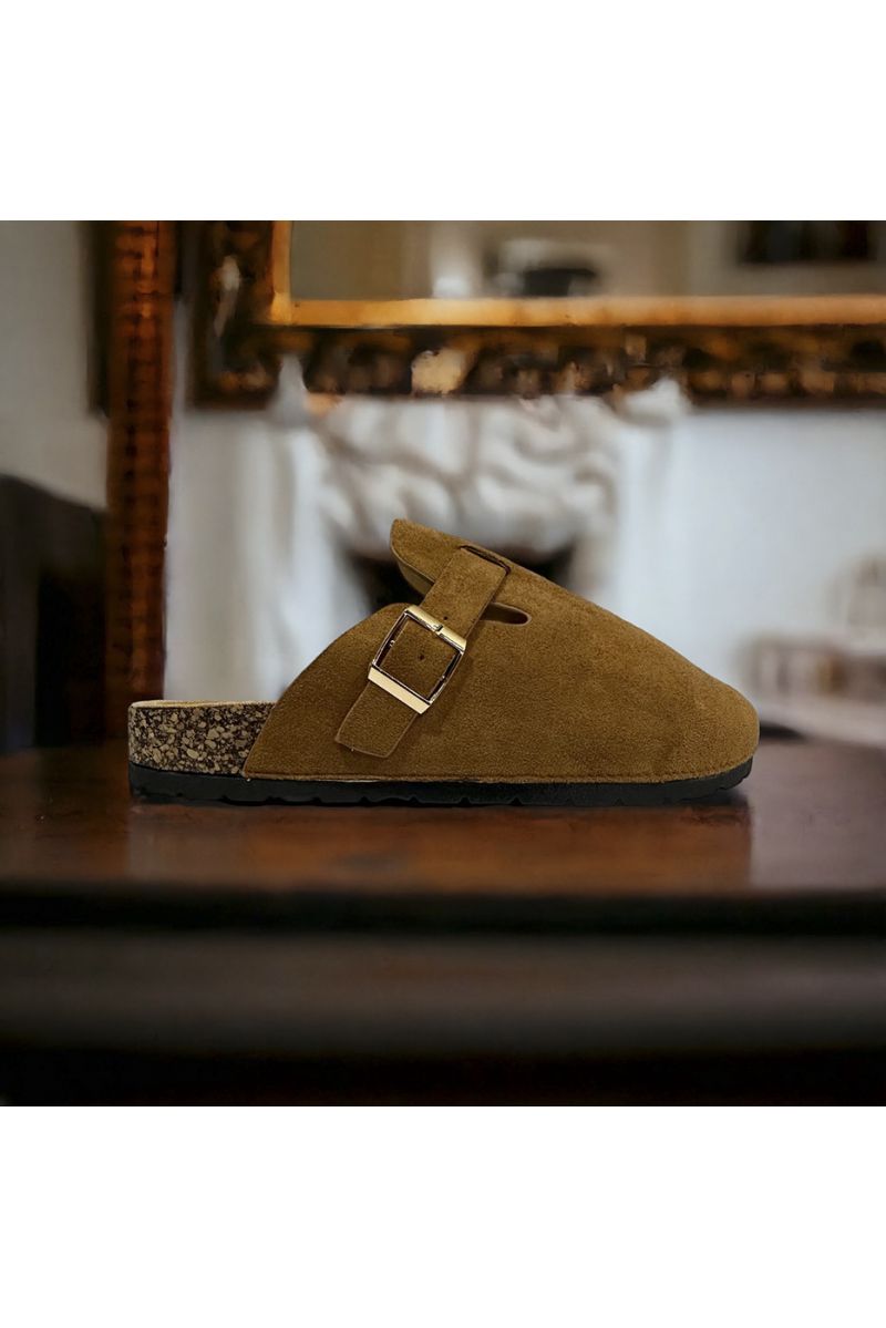 Camel suedette mules - 3