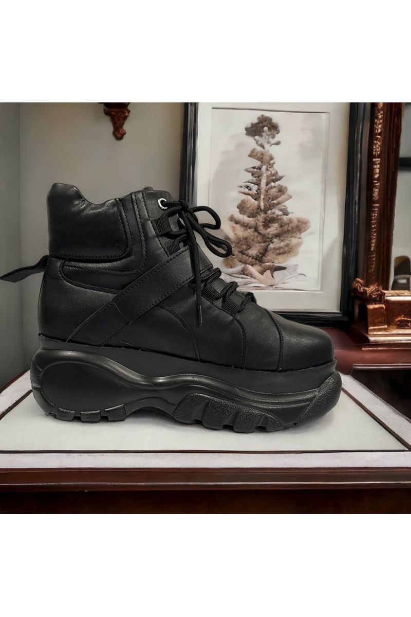 B-inspired black high-top sneaker - 1
