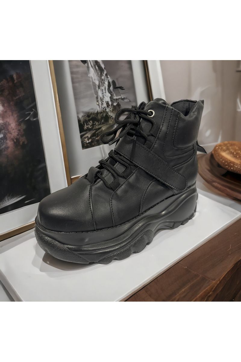 B-inspired black high-top sneaker - 2