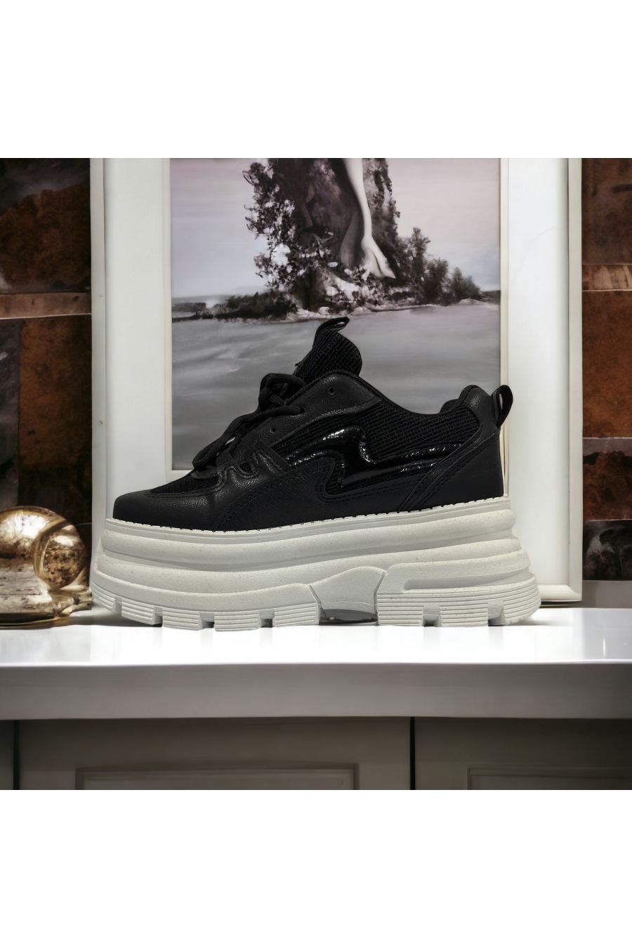 Hoog basketbal geïnspireerd zwart en wit gecompenseerd - 1