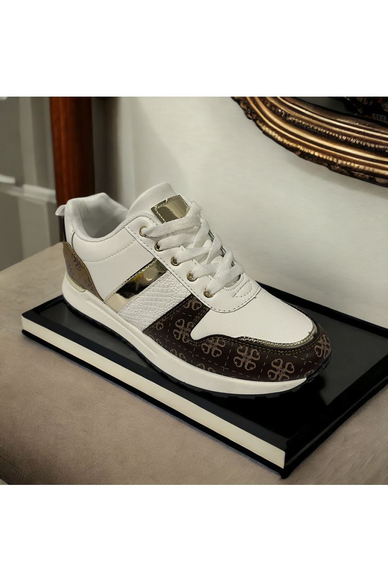 Bruin wit geïnspireerde sneaker - 2