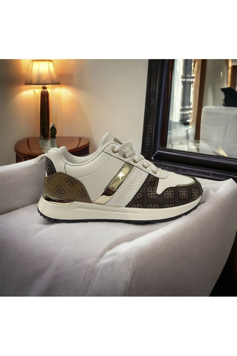 Bruin wit geïnspireerde sneaker - 3