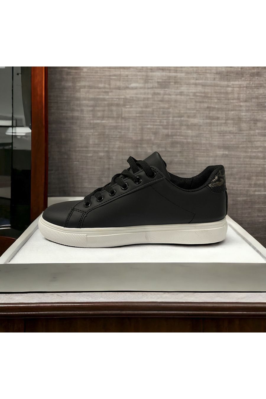 Basket inspi noir motif croco - 1