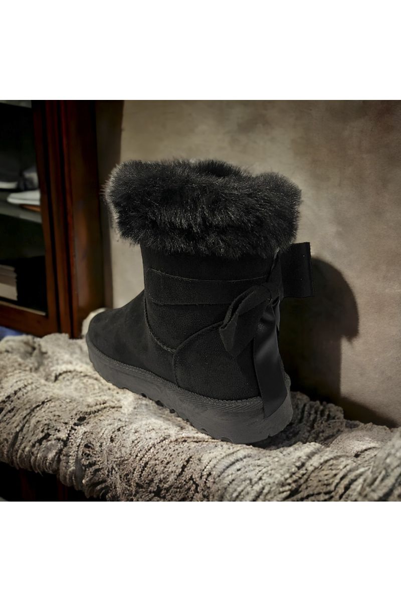 Black suede ankle boot - 1