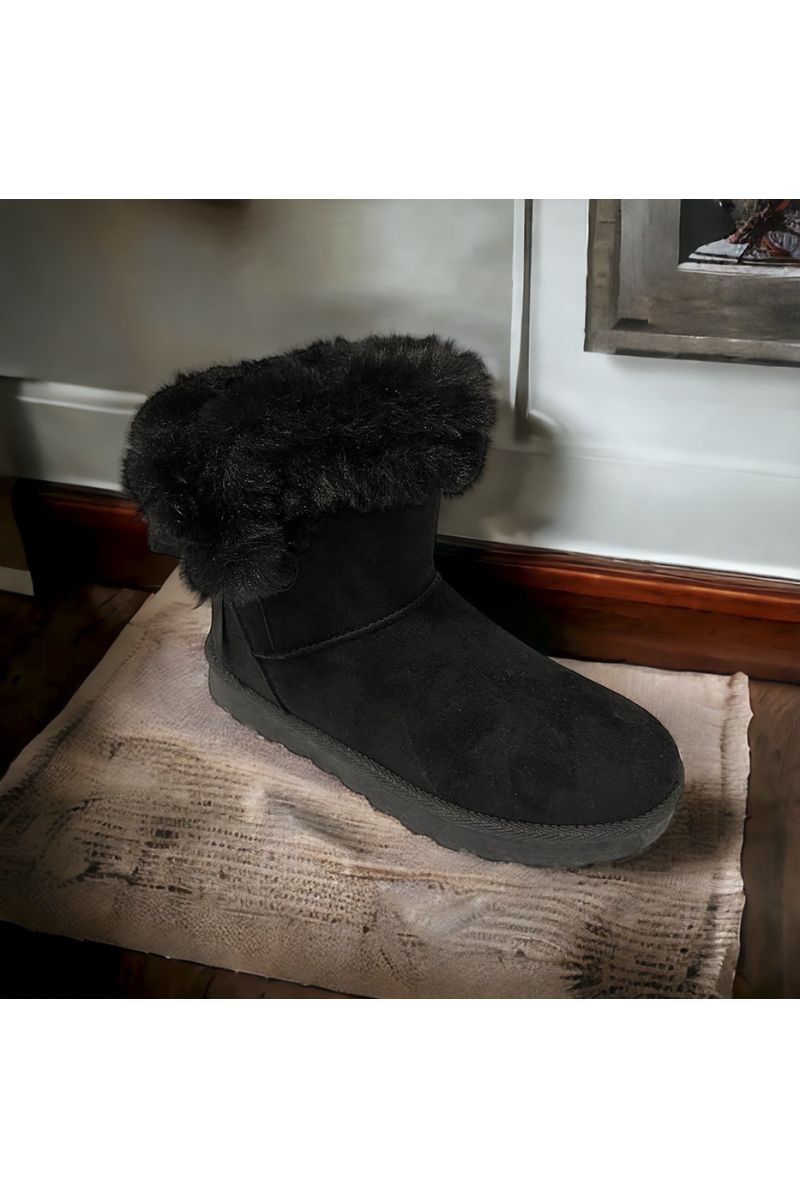 Black suede ankle boot - 3