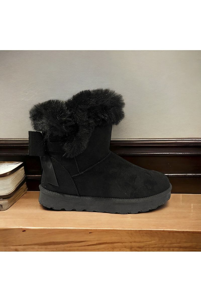 Black suede ankle boot - 4