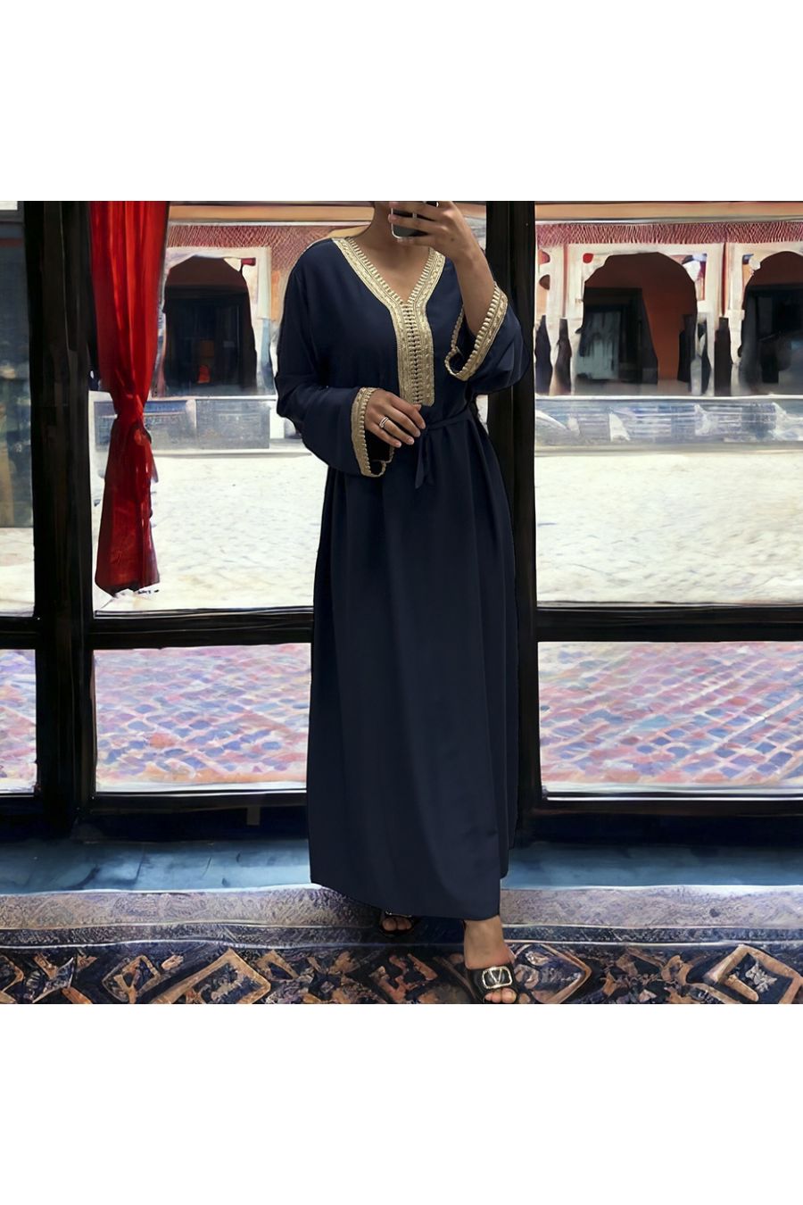 Abaya Qamar navy - 2