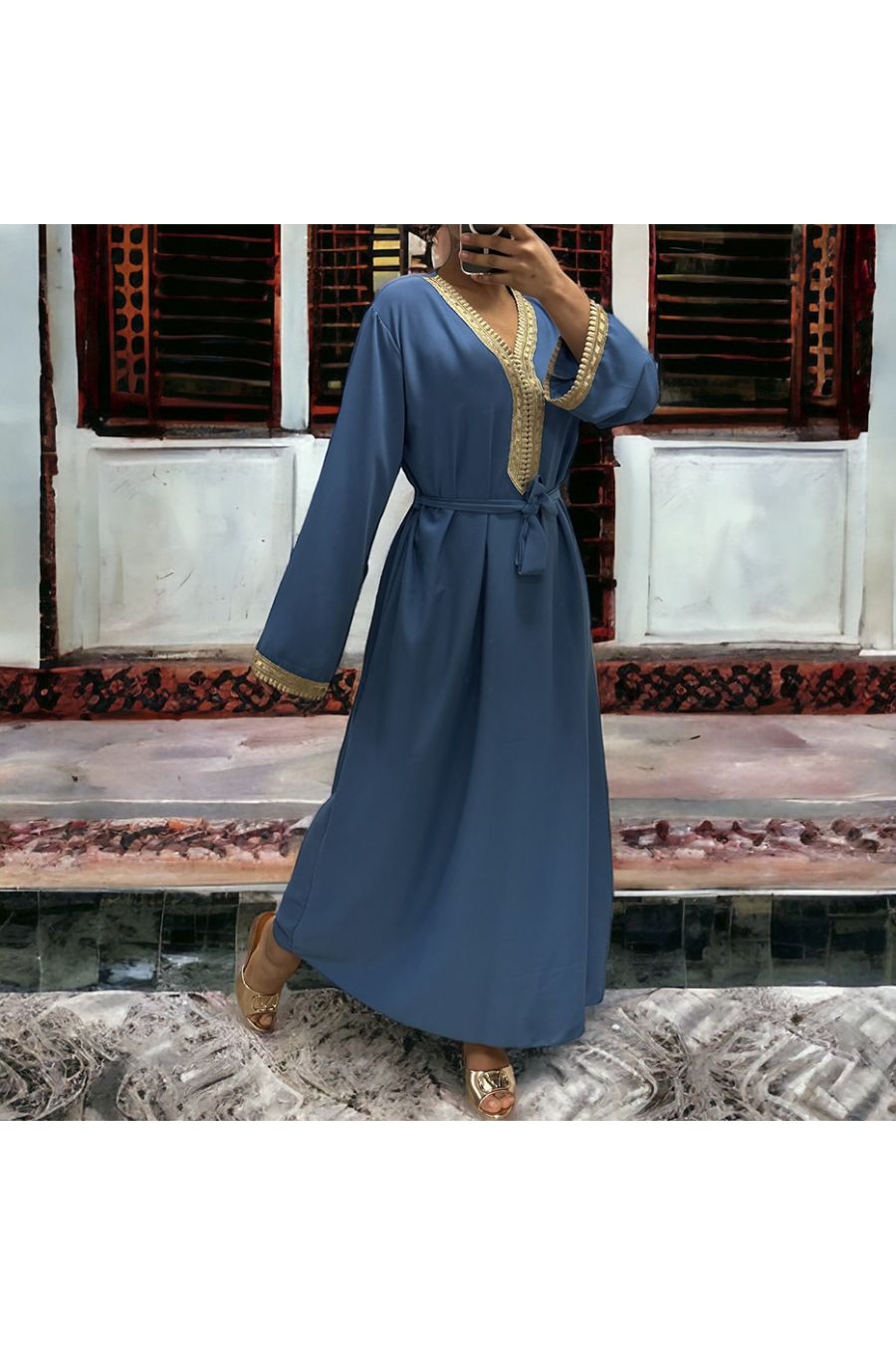 Abaya Qamar indigo - 3