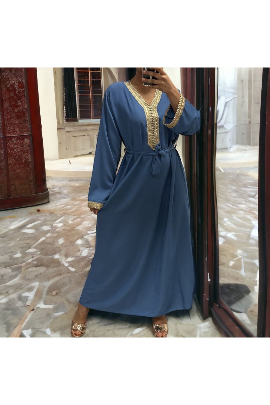 Abaya Qamar indigo - 5