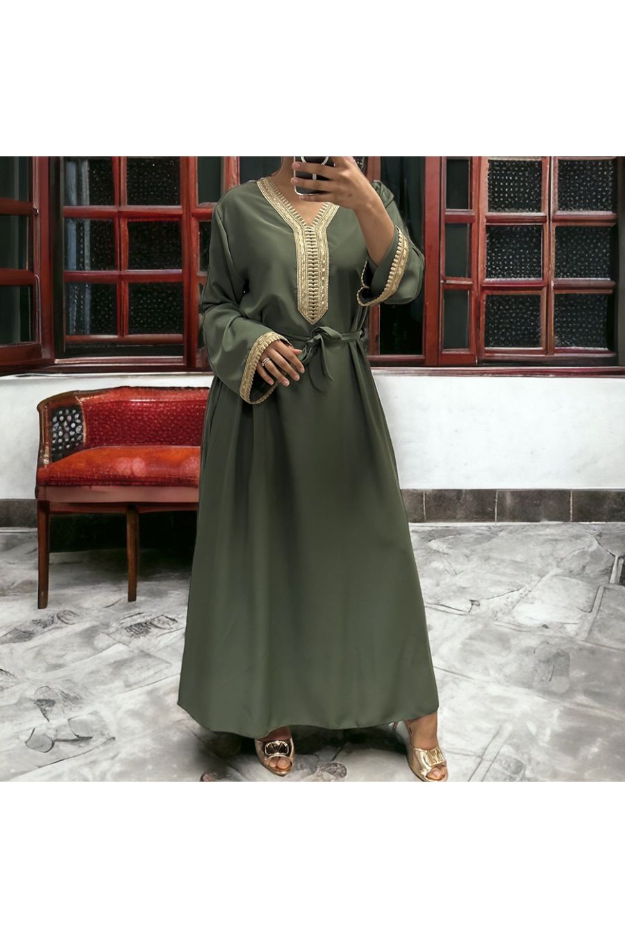 Abaya Qamar khaki - 2