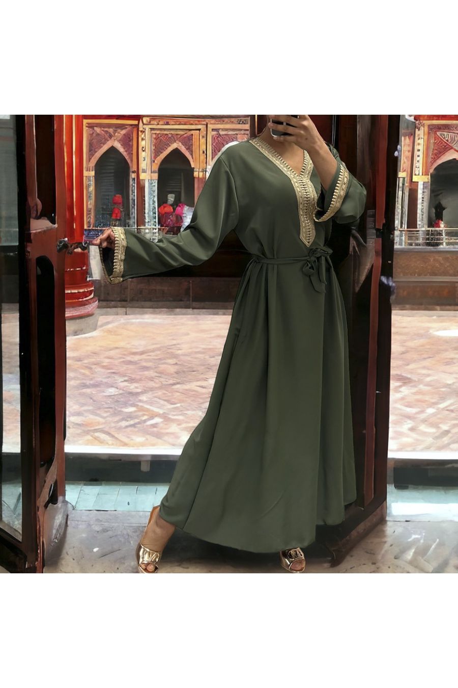 Abaya Qamar khaki - 3