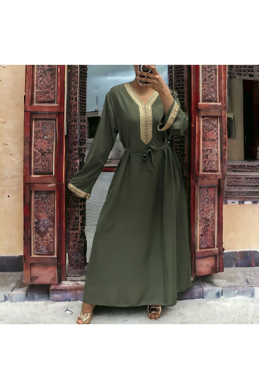 Abaya Qamar kaki - 4