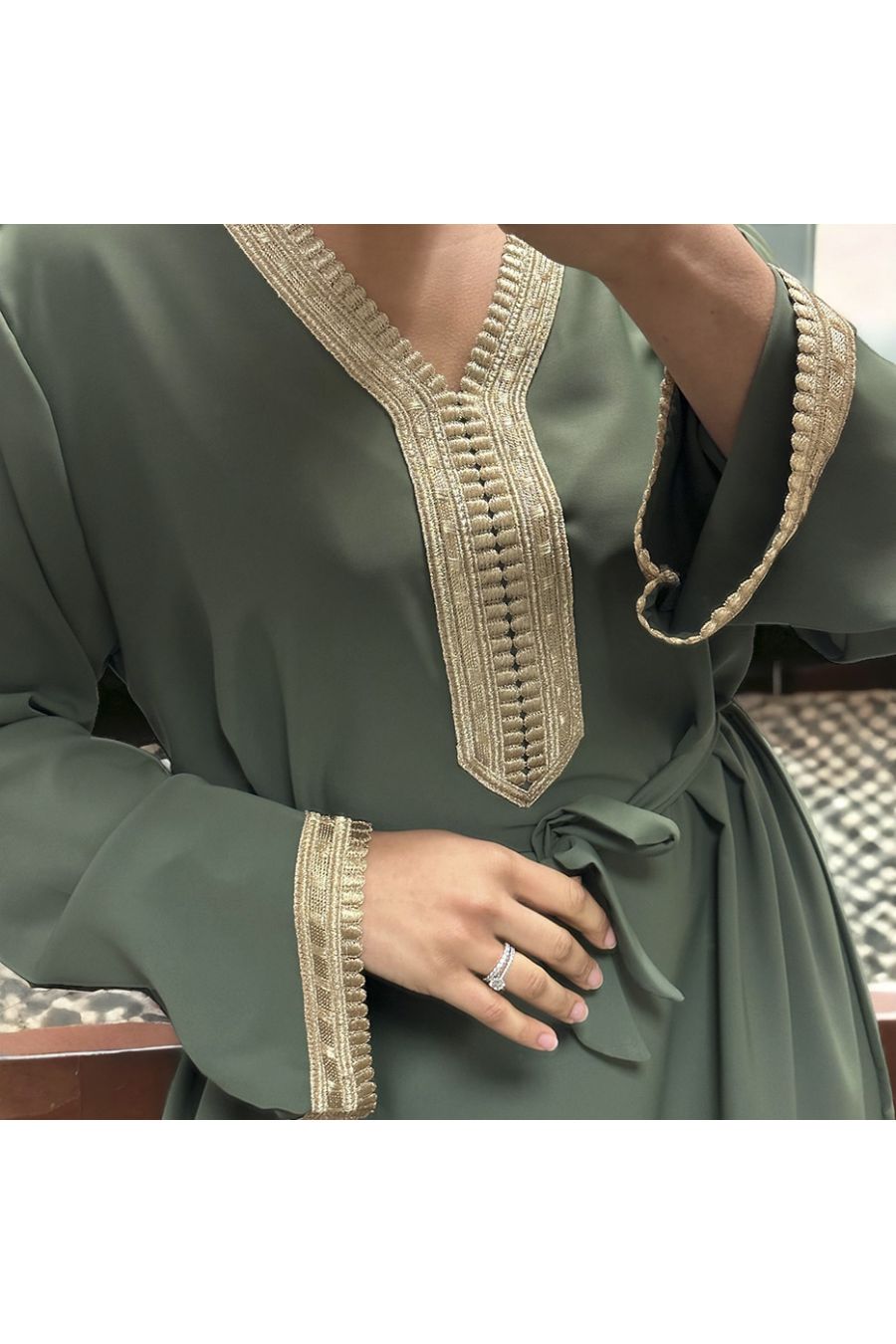Abaya Qamar khaki - 5