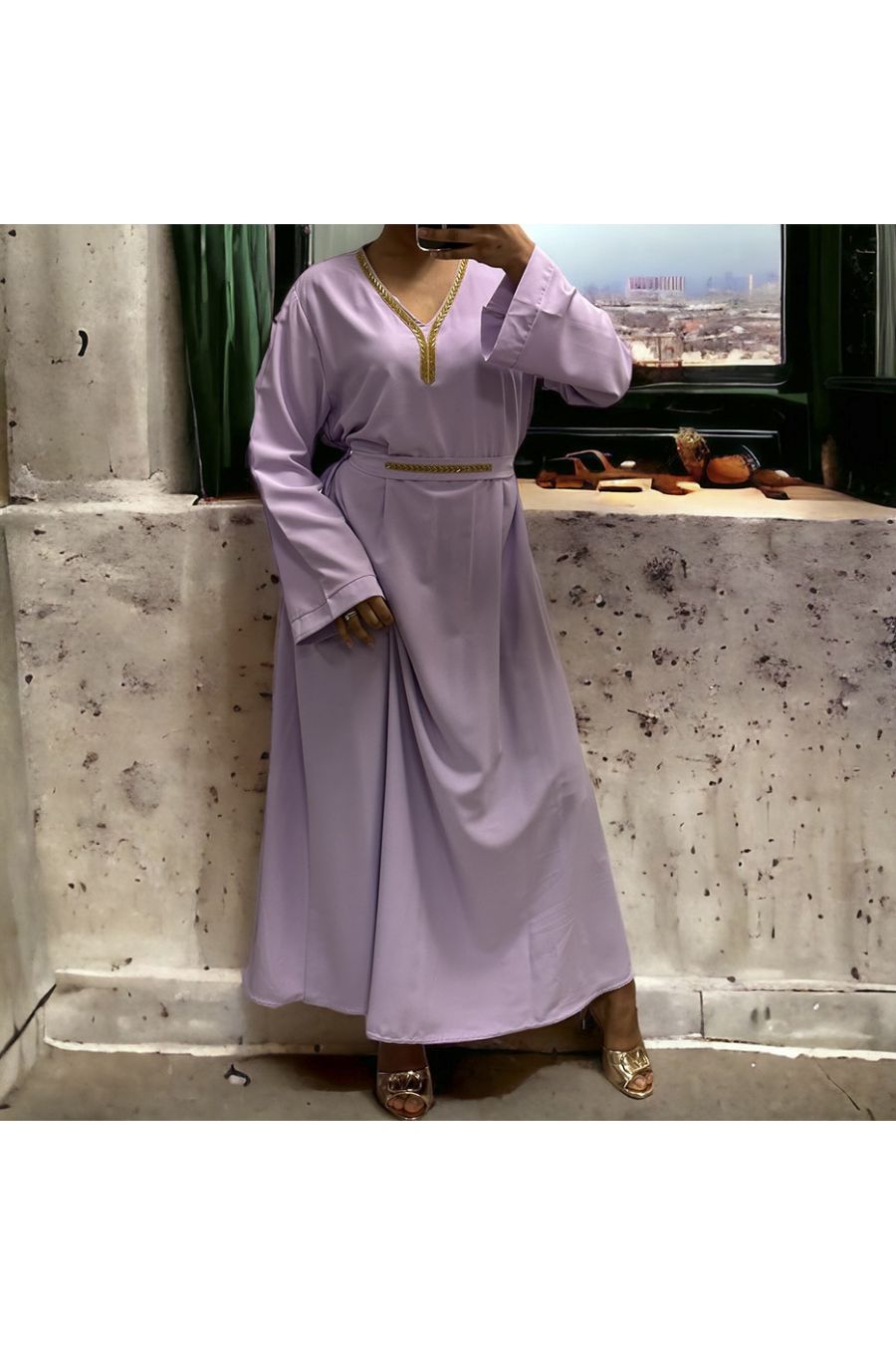 Abaya Rania lilas - 4